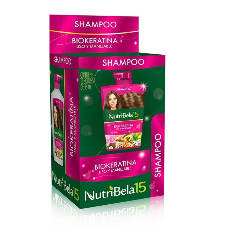 NUTRIBELA SHAMPOO BIOKERATINA 12 SOBRES