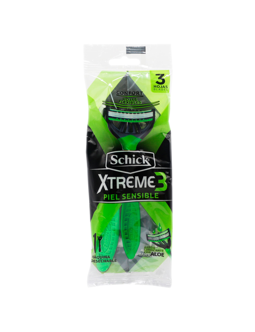 SCHICK 3 HOJAS VERDE EXTRIME X UNIDAD