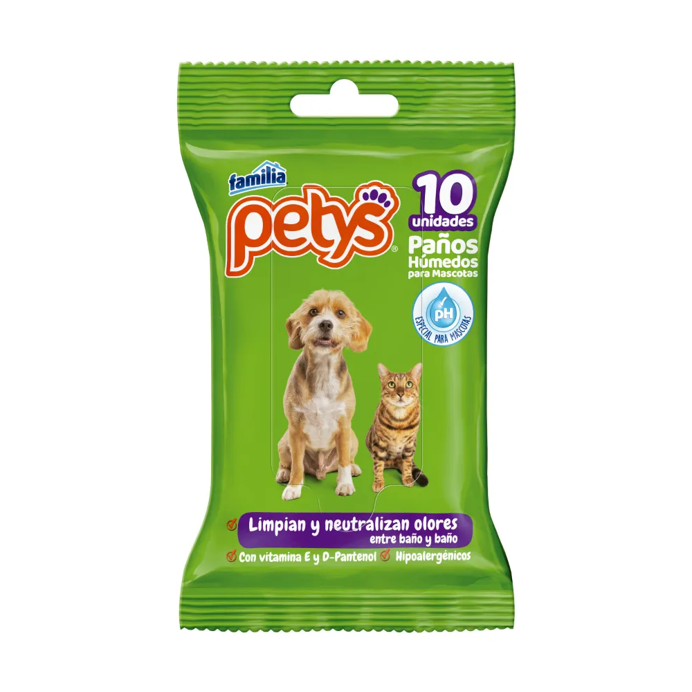 PETYS PAÑOS HUMEDOS X10 UND