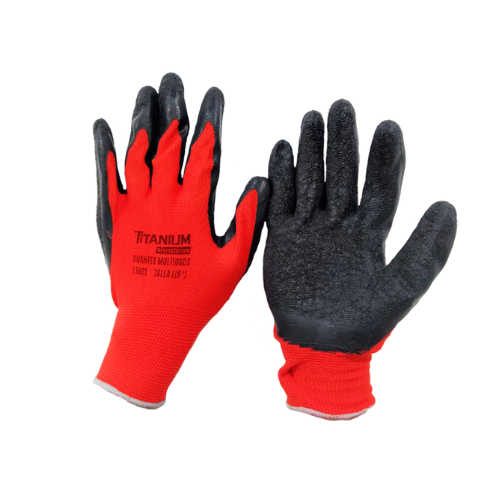 GUANTE CORRUGADO ROJO T.10