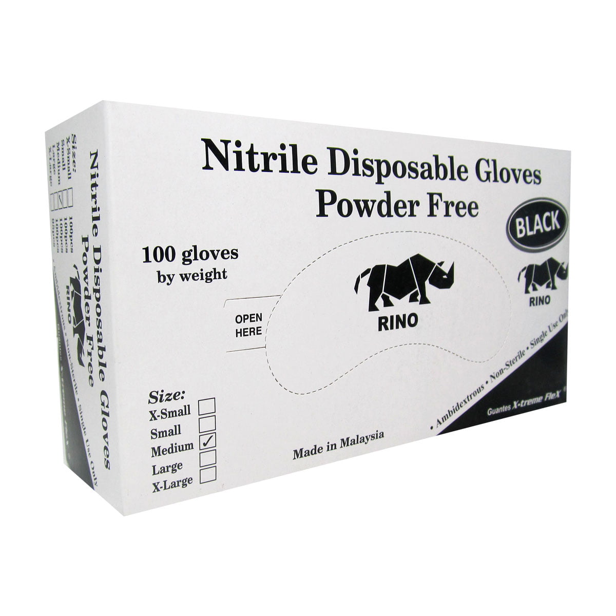 RINO M NEGRO GUANTE PACA X 100 DISPLAY